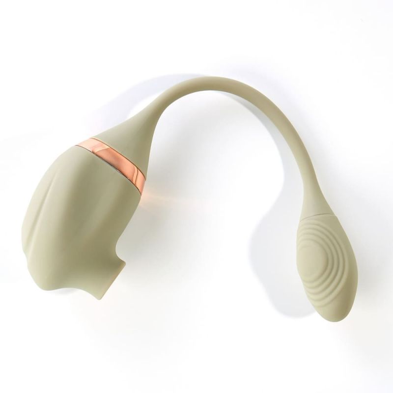 Вакуумный стимулятор клитора с вибрирующим хвостиком для точки G Sweet Em Velvet Lure, зеленый вид 8