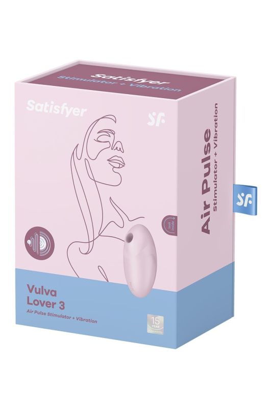 Вакуумний клітор стимулятор Satisfyer Vulva Lover 3 з вібрацією, рожевий вид 10