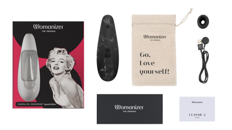 Вакуумный стимулятор клитора Womanizer Marilyn Monroe Black Marble вид 11