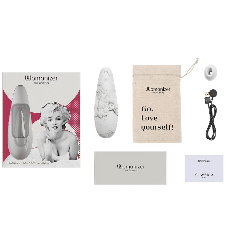 Вакуумный стимулятор клитора Womanizer Marilyn Monroe White Marble вид 12