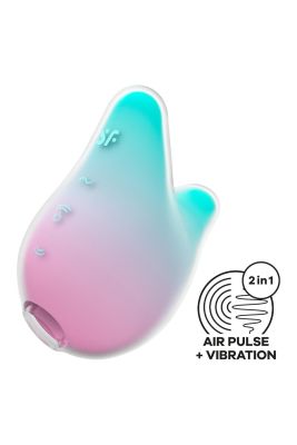 Вакуумный стимулятор с вибрацией Satisfyer Mermaid Vibes, мятно-розовый