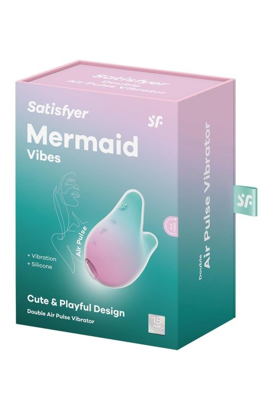 Вакуумний стимулятор із вібрацією Satisfyer Mermaid Vibes, м'ятно-рожевий вид 6