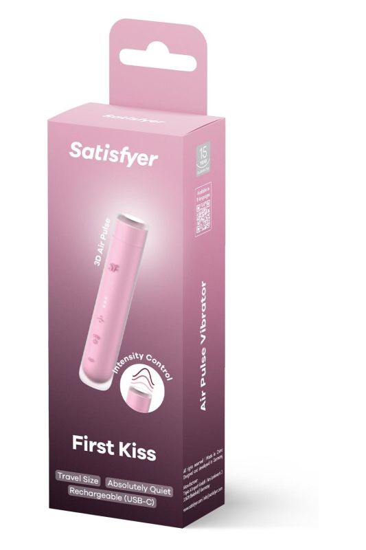 Вакуумний стимулятор Satisfyer First Kiss для клітора, рожевий, 12.5 х 2.5 см вид 6