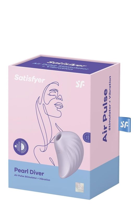 Вакуумний стимулятор Satisfyer Pearl Diver для клітора, з вібрацією, фіолетовий вид 7