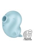 Вакуумный стимулятор Satisfyer Sassy Seal с вибрацией, голубой, 9.5 см