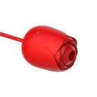 Вакуумный стимулятор в виде розы Every Night Toys с пульсацией, красный вид 6