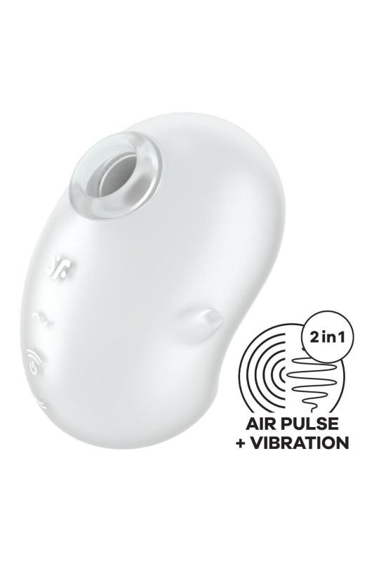 Вакуумный вибратор стимулятор Satisfyer Cutie Ghost белый, 9.1 см вид 6