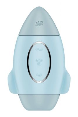 Вакуумний вібратор подвійної дії у вигляді Ракети Satisfyer Mission Control, блакитний