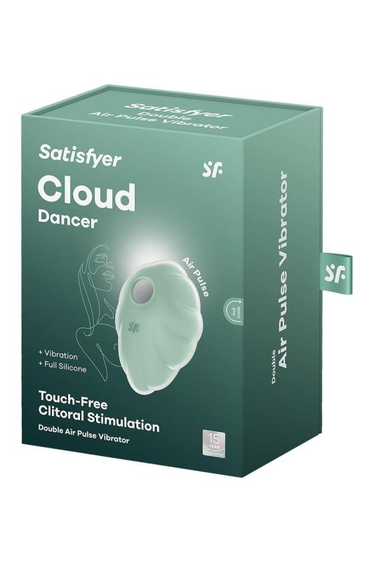 Вакуумний вібратор із дизайном у вигляді хмари Satisfyer Cloud Dancer м'ятний вид 8
