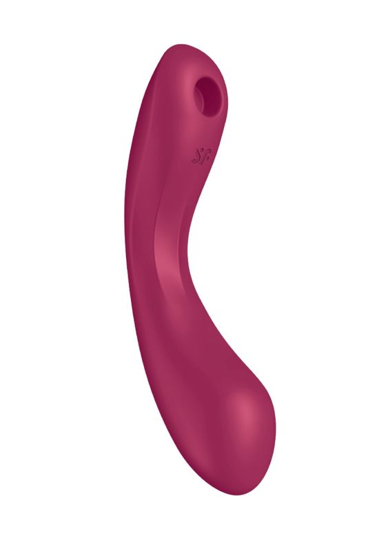 Вакуумний вібратор із потрійною стимуляцією Satisfyer Curvy Trinity 1, бордовий вид 4