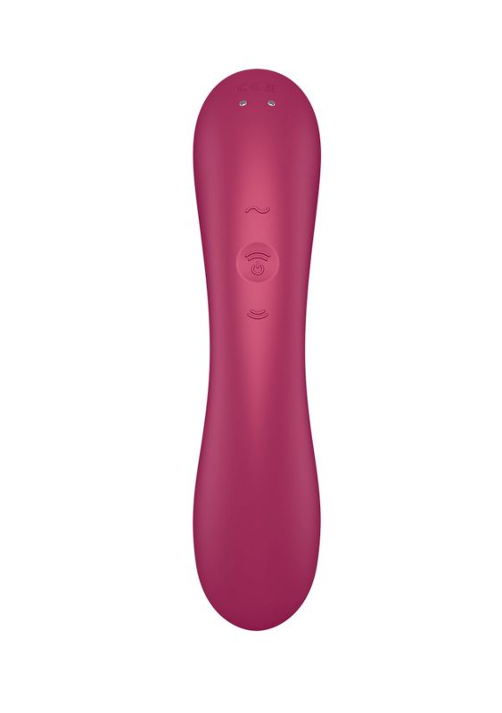 Вакуумний вібратор із потрійною стимуляцією Satisfyer Curvy Trinity 1, бордовий вид 7