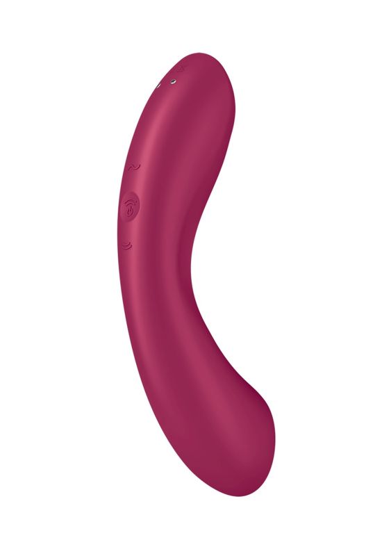 Вакуумний вібратор із потрійною стимуляцією Satisfyer Curvy Trinity 1, бордовий вид 5