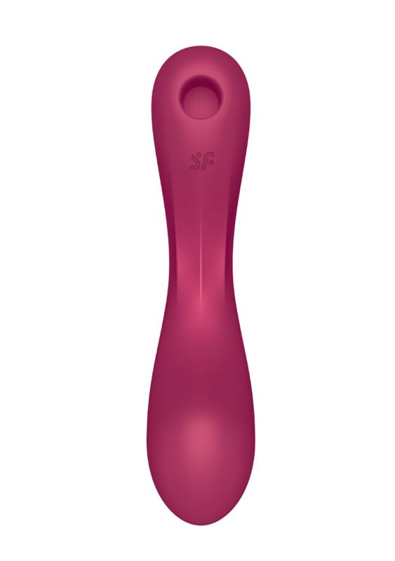 Вакуумний вібратор із потрійною стимуляцією Satisfyer Curvy Trinity 1, бордовий вид 3
