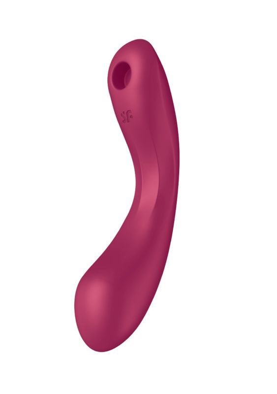 Вакуумний вібратор із потрійною стимуляцією Satisfyer Curvy Trinity 1, бордовий вид 2