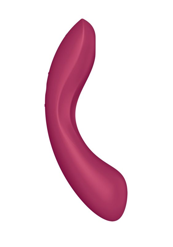 Вакуумний вібратор із потрійною стимуляцією Satisfyer Curvy Trinity 1, бордовий вид 6