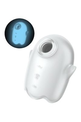Вакуумный вибратор Satisfyer Glowing Ghost светится в темноте, белый, 8.4 см.