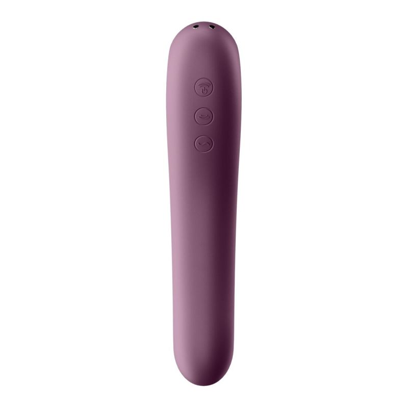 Вакуумний кліторальний стимулятор із вібрацією Satisfyer Dual Kiss, марсаловий вид 6