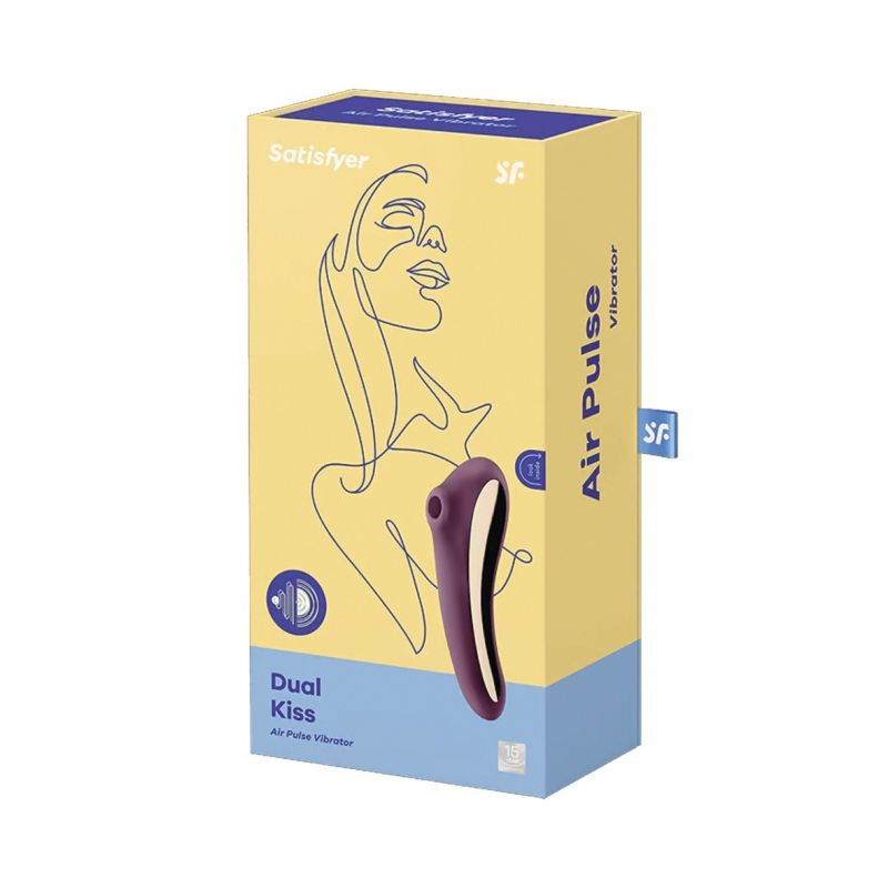 Вакуумний кліторальний стимулятор із вібрацією Satisfyer Dual Kiss, марсаловий вид 8