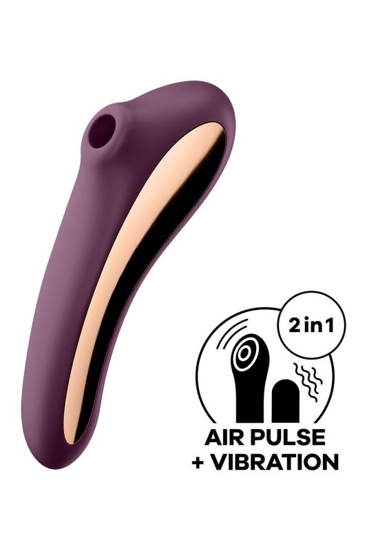 Вакуумний кліторальний стимулятор із вібрацією Satisfyer Dual Kiss, марсаловий вид 7