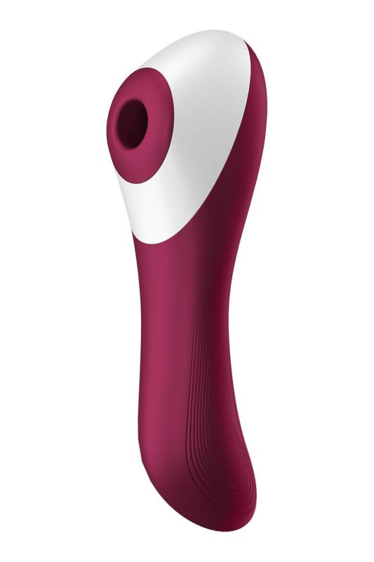 Вакуумний кліторальний стимулятор із вібрацією Satisfyer Dual Crush бордовий вид 2