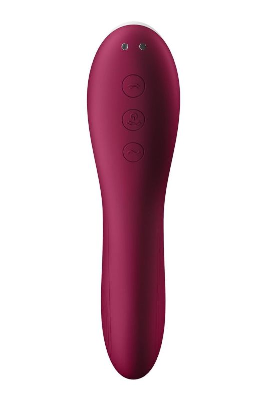 Вакуумний кліторальний стимулятор із вібрацією Satisfyer Dual Crush бордовий вид 5