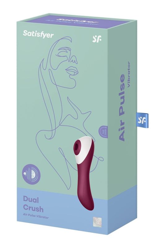 Вакуумний кліторальний стимулятор із вібрацією Satisfyer Dual Crush бордовий вид 6