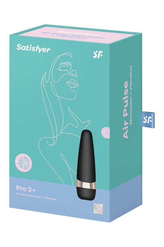 Вакуумний кліторальний стимулятор SATISFYER PRO 3 + чорний вид 6