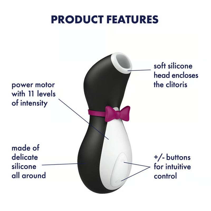 Вакуумний кліторальний стимулятор Satisfyer Pro Penguin, чорний вид 5