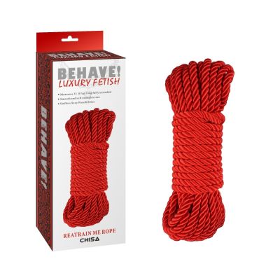 Верёвка для бондажа или шибари Chisa Behave Luxury Fetish, красный, 10 м