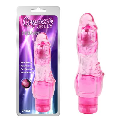 Вибратор Chisa Crystal Jelly Embrace с рельефом в области клитора для дополнительной стимуляции