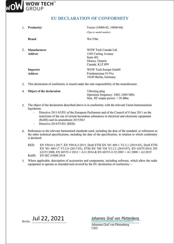 Вибратор для пар We-Vibe Chorus Cosmic Blue вид 25