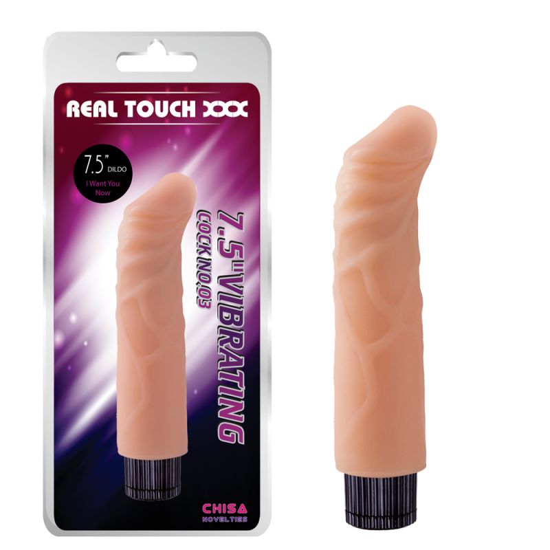 Вібратор з кібершкіри на батарейках Chisa Real Touch XXX, бежевий вид 2
