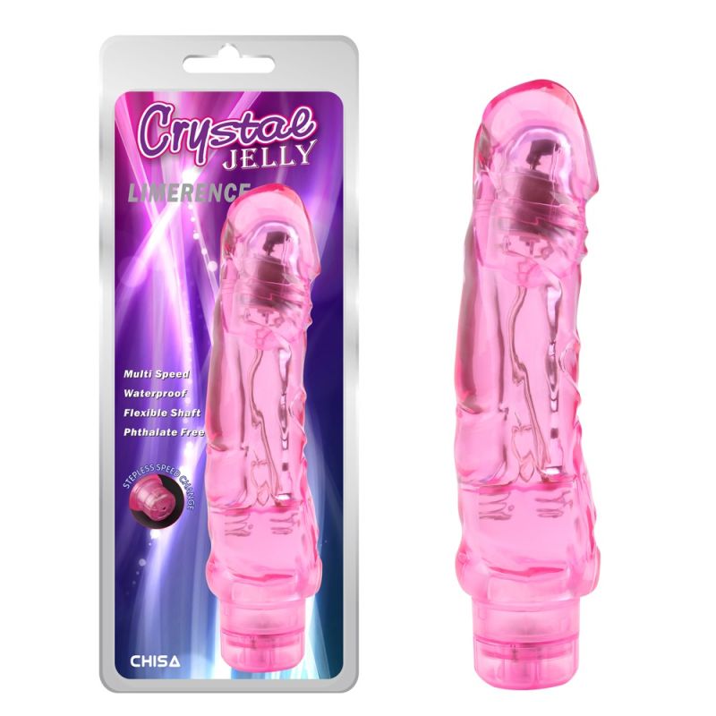 Вибромассажер на батарейках прозрачный Chisa Crystal Jelly Limerence, розовый вид 2