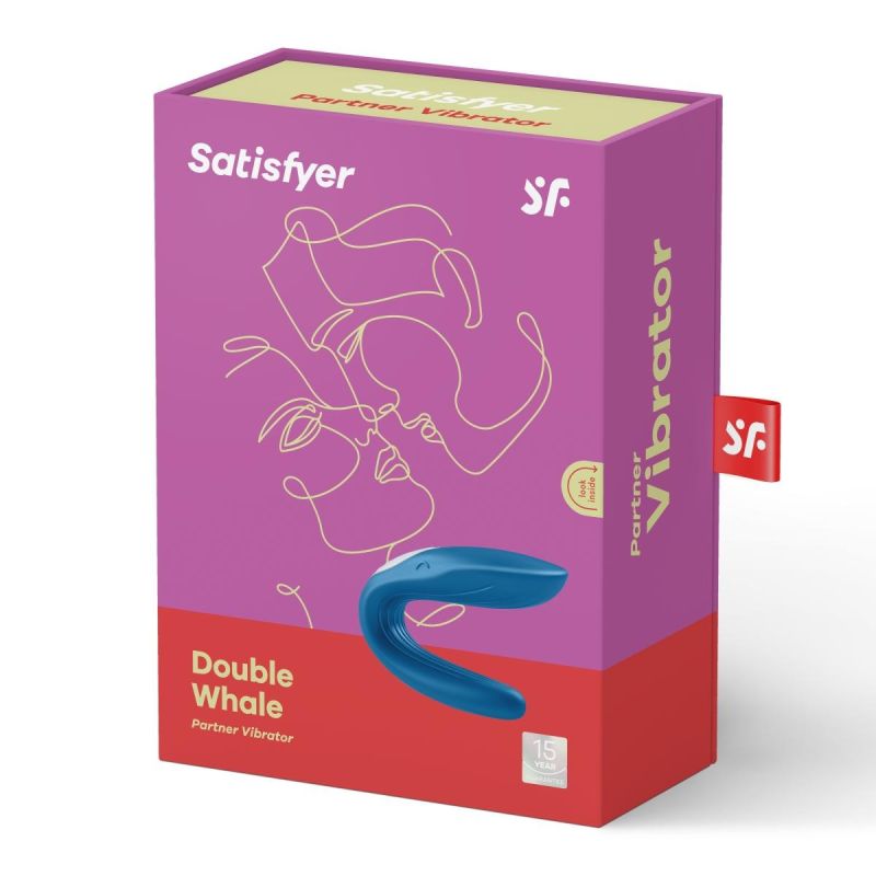 Вибромассажер для двоих Satisfyer Partner Whale Couple, синий вид 6