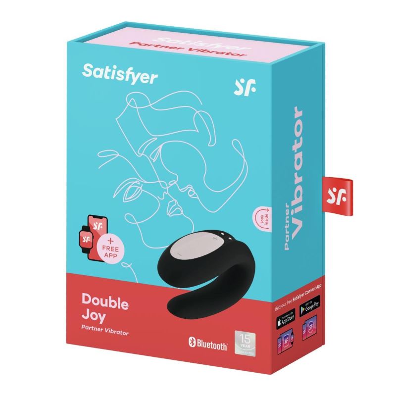 Вібромасажер для пар Satisfyer Double Joy, чорний вид 8