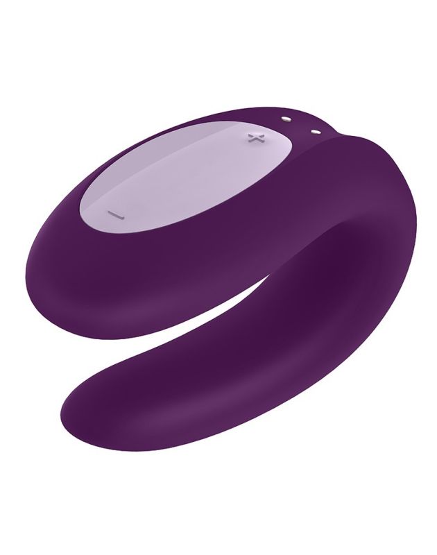 Вібромасажер для пар Satisfyer Double Joy працює від програми, фіолетовий вид 4