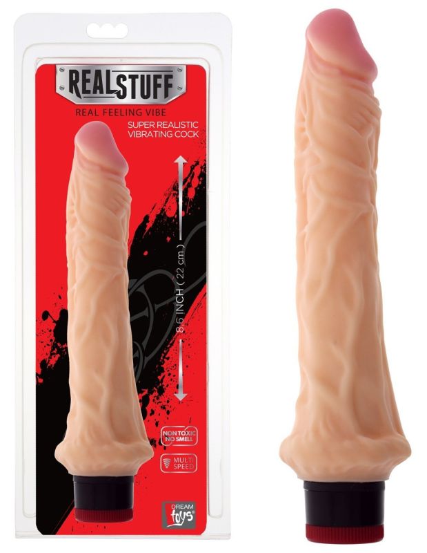 Вібромасажер реаліст Dream toys RealStuff, тілесний, 22 см вид 2