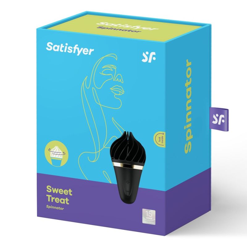 Клиторальный вибростимулятор Satisfyer Sweet Treat Spinnator в форме мороженого, черный вид 6