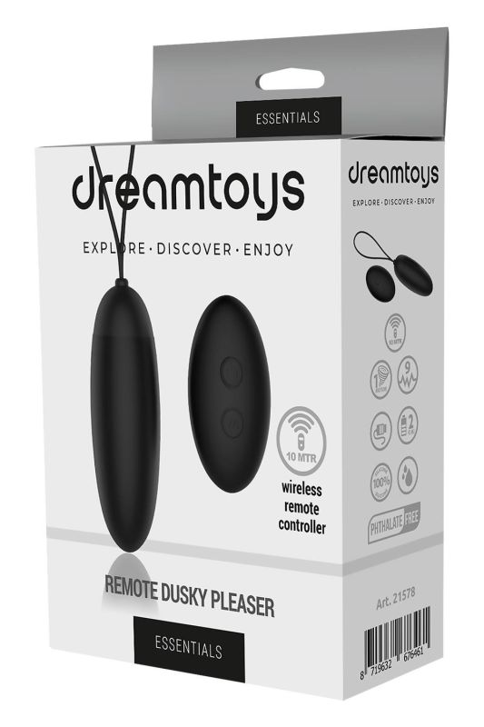 Віброяйце з бездротовим пультом Dream Тoys Еssentials чорне вид 2