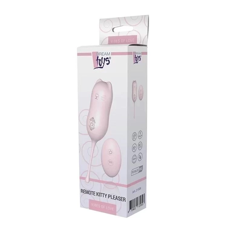 Віброяйце у формі кішки DreamToys Vibes of Love з дистанційним пультом, рожеве вид 3
