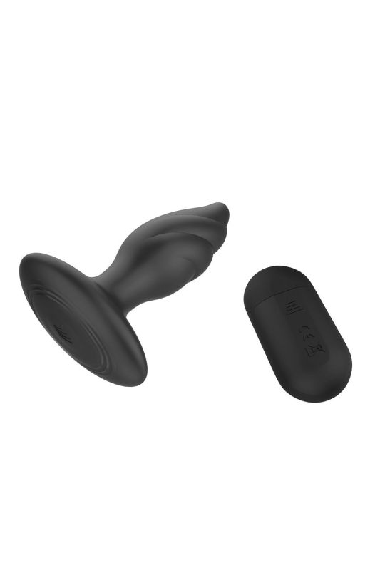 Хвиляста анальна пробка з пультом керування Dream Тoys Dark Desires Angelina чорна вид 5