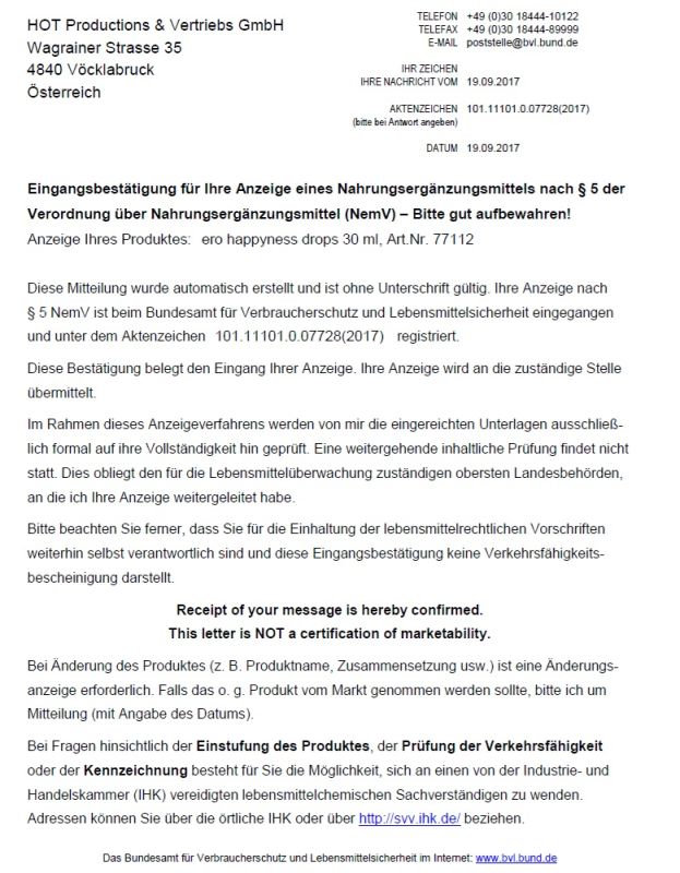 Збуджуючі краплі для двох ERO Happyness Drops, 30 мл вид 6