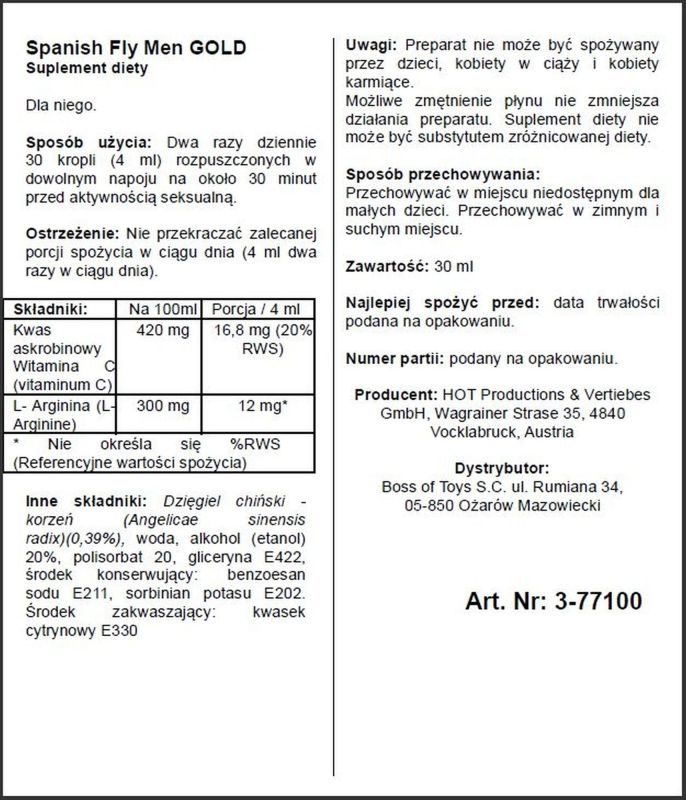 Збуджуючі краплі для чоловіків ERO Spanish Fly, 30 мл вид 3