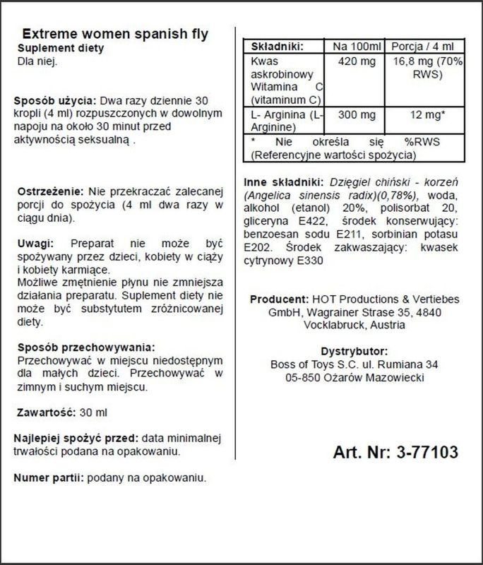 Збуджуючі краплі для жінок ERO Spanish Fly Extreme, 30 мл вид 3