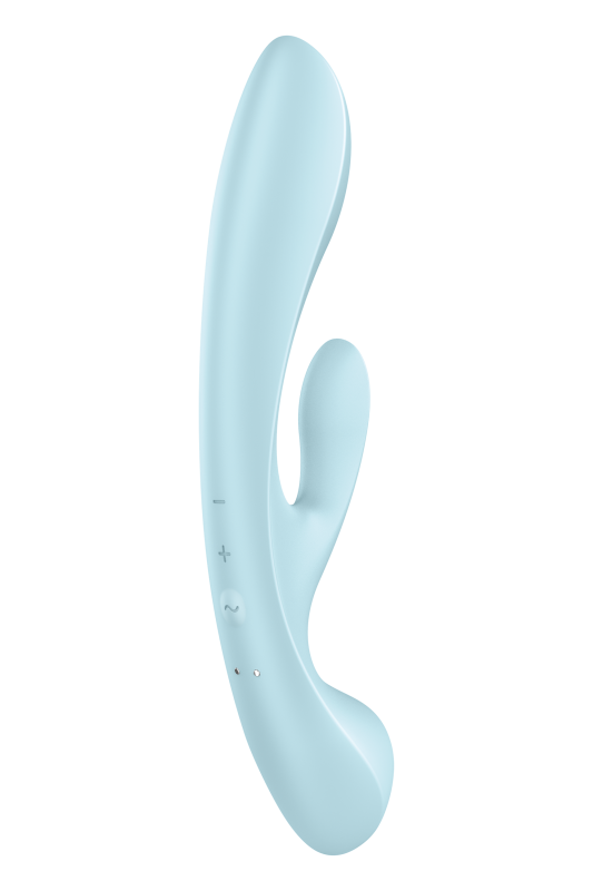 Вібратор кролик Satisfyer Triple Oh з трьома моторами, блакитний вид 6