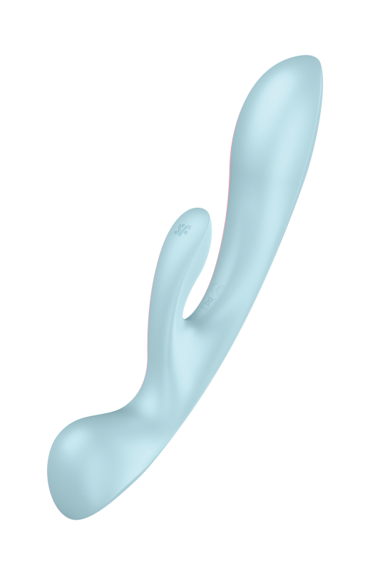 Вібратор кролик Satisfyer Triple Oh з трьома моторами, блакитний вид 2