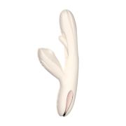 Вибратор 3 в 1 BeYourLover Angela с вакуумом и тапингом, бежевый