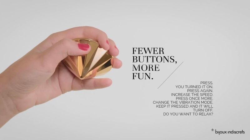 Діамант вібратор Bijoux Indiscrets Twenty One Vibrating Diamond золотистий вид 4