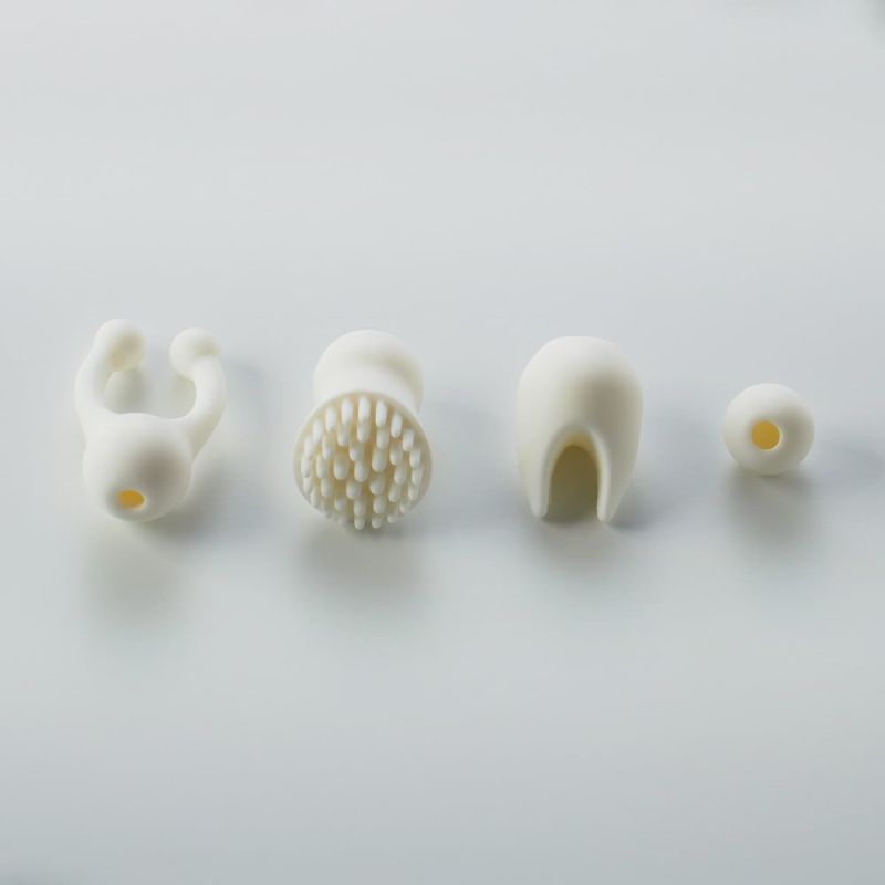 Вібратор для клітора з коливаннями та 3-ма змінними насадками, силікон Sweet Em Velvet Lure, сірий вид 8