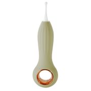 Вібратор для клітора з коливаннями та 3-ма змінними насадками, силікон Sweet Em Velvet Lure, сірий